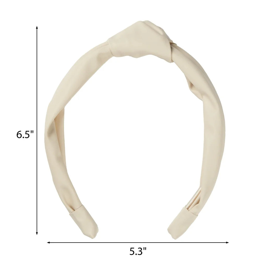 Tayshia by Leather Knotted Headband, Ivory, 1 Count