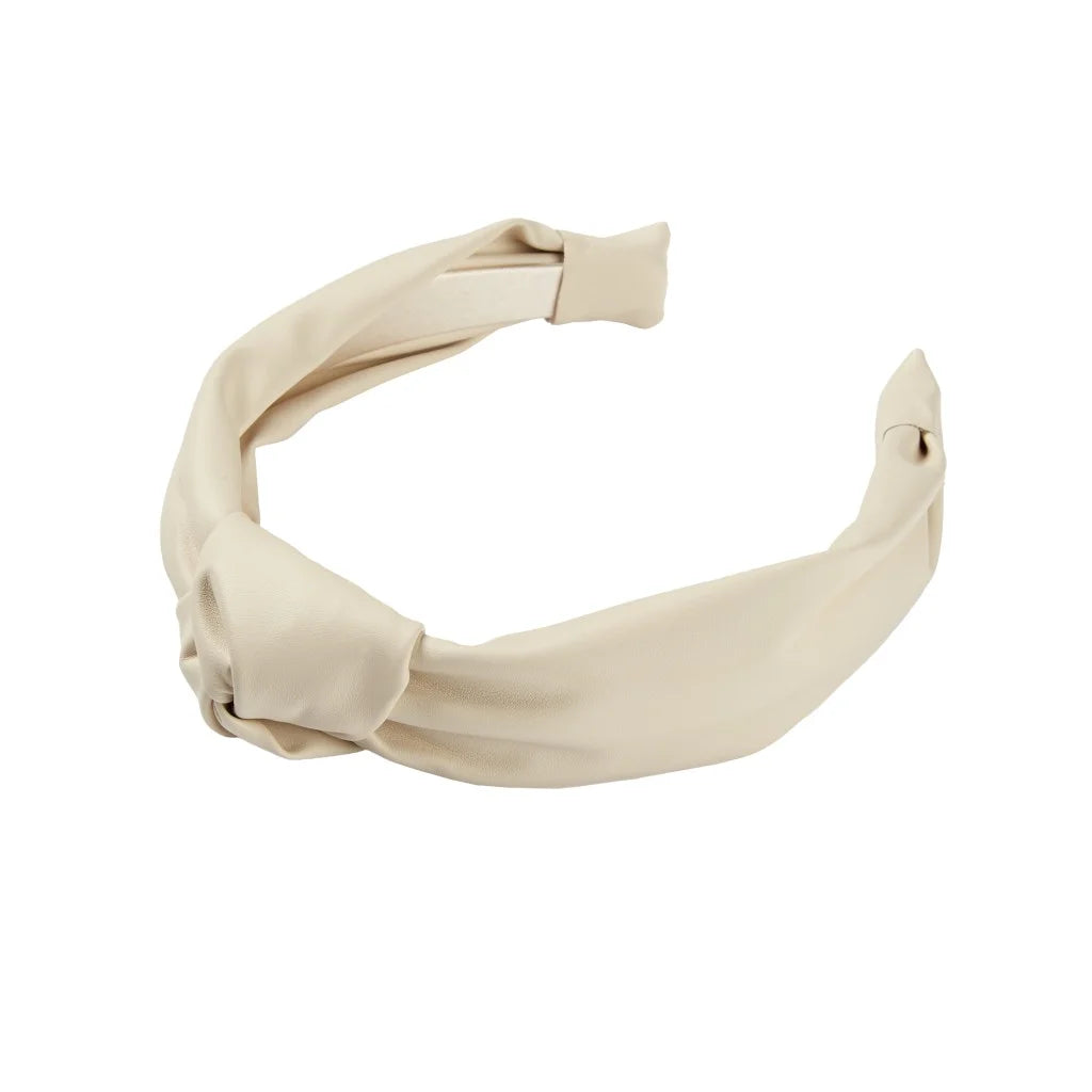 Tayshia by Leather Knotted Headband, Ivory, 1 Count
