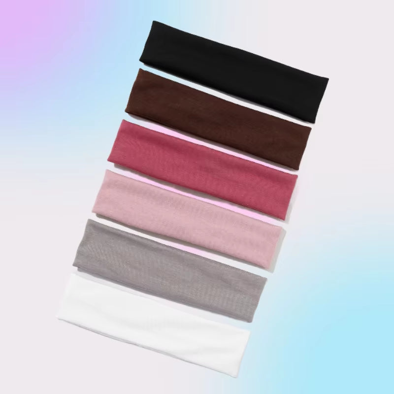 Simple Basic Solid Color Sports Yoga Headband to Absorb Sweat for Men and Women